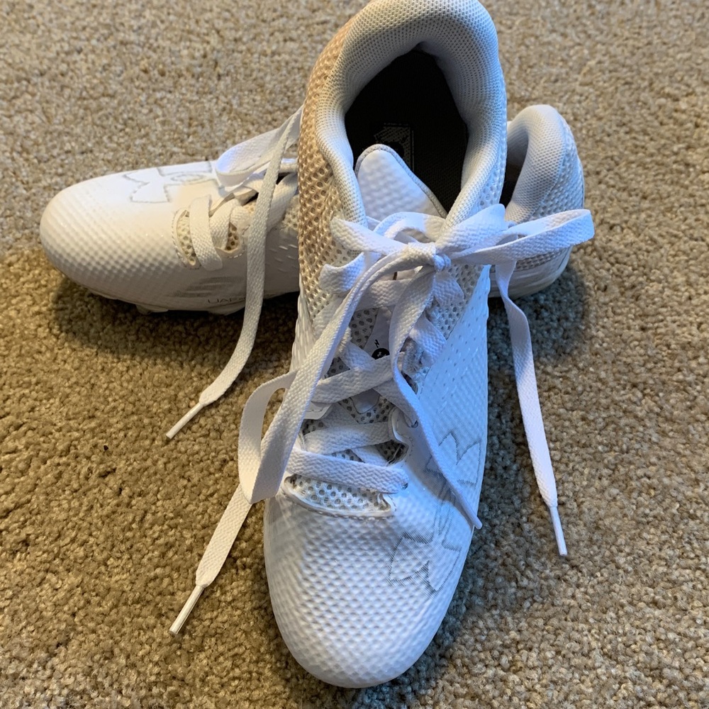 Under Armour youth size 4.5 white cleats
